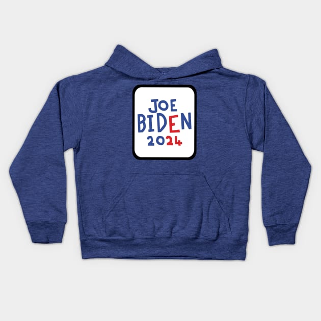 Joe Biden 2024 for President Kids Hoodie by ellenhenryart